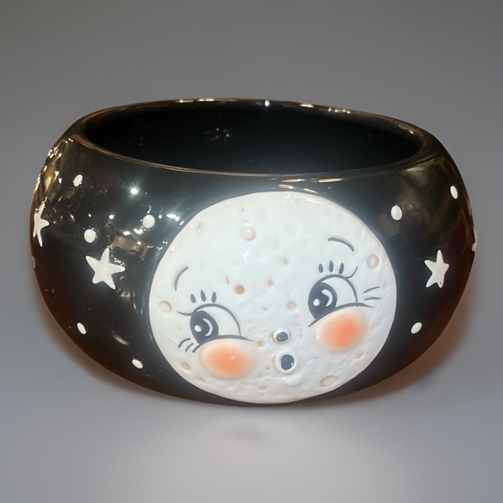 NEW Johanna Parker Luna Moon Man Small Bowl Black Valentine's Day NEW RELEASE - Picture 8 of 8